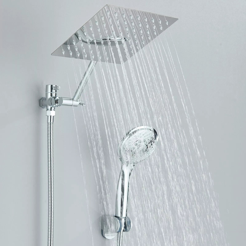 Pomme de douche à pluie réglable 2,5 GPM GPM avec autonettoyant