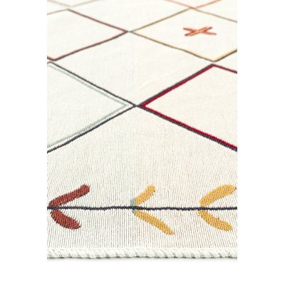 Framingham Geometric and Geometric Shapes Cotton Indoor / Outdoor Area Rug