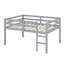 Lit mezzanine double en bois d'hévéa avec échelle-78297645
