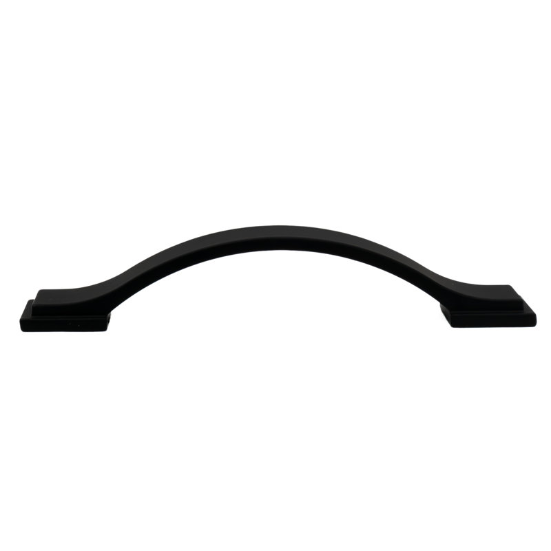 Architectural Smooth 3-1/2" Center to Center Matte Black Arch Drawer Pull, 3 1/2", Matte Black