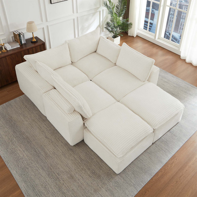 Cloud Sectional Couches For Living Room, Convertible U-Shape Couch With Ottoman, Plush Comfort And Multi-Functional Design