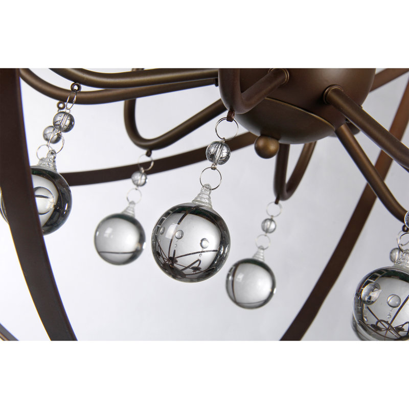 Mitton 8 - Light Dimmable Globe Chandelier, 30" H x 30" W x 30' D
