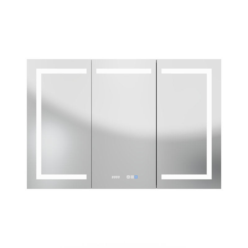 48'' x 32'' Silver Aluminum LED Medicine Cabinet with Mirror