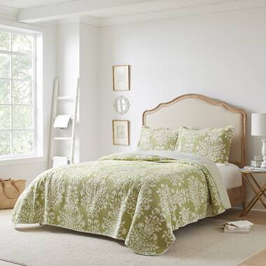 Laura Ashley 3pc King Walled Garden 100% Cotton Quilt Bedding Set