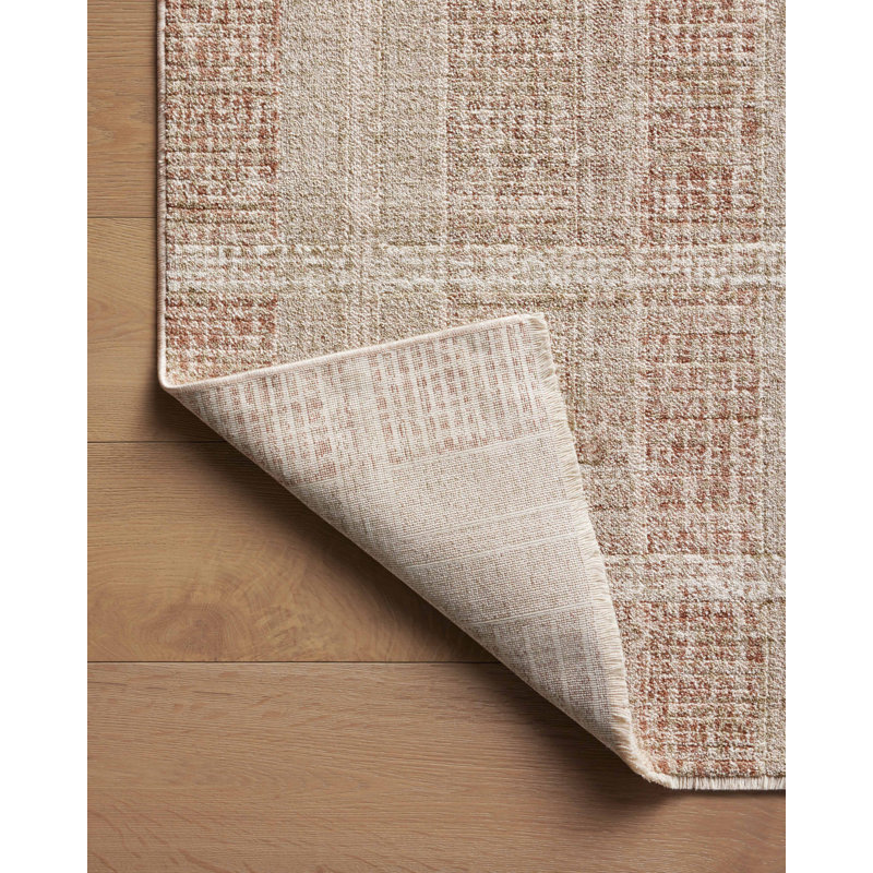 Clay and Sand Plaid Flatweave Wool Area Rug, 11'-6" x 15'-7"