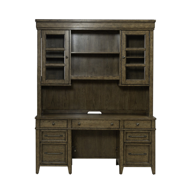  Gertraute Credenza & Hutch Set w/ LED Lighting