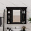 Armoire murale de salle de bain 35 po x 28 po avec porte miroir et 6 étagères ouvertes, armoire de salle de bain contemporaine-1946501405