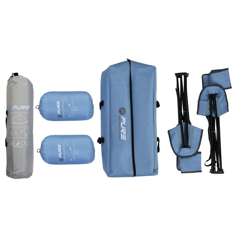 Anirduh Pure2Improve - 2 Person Tent with Chairs and Sleeping Bags