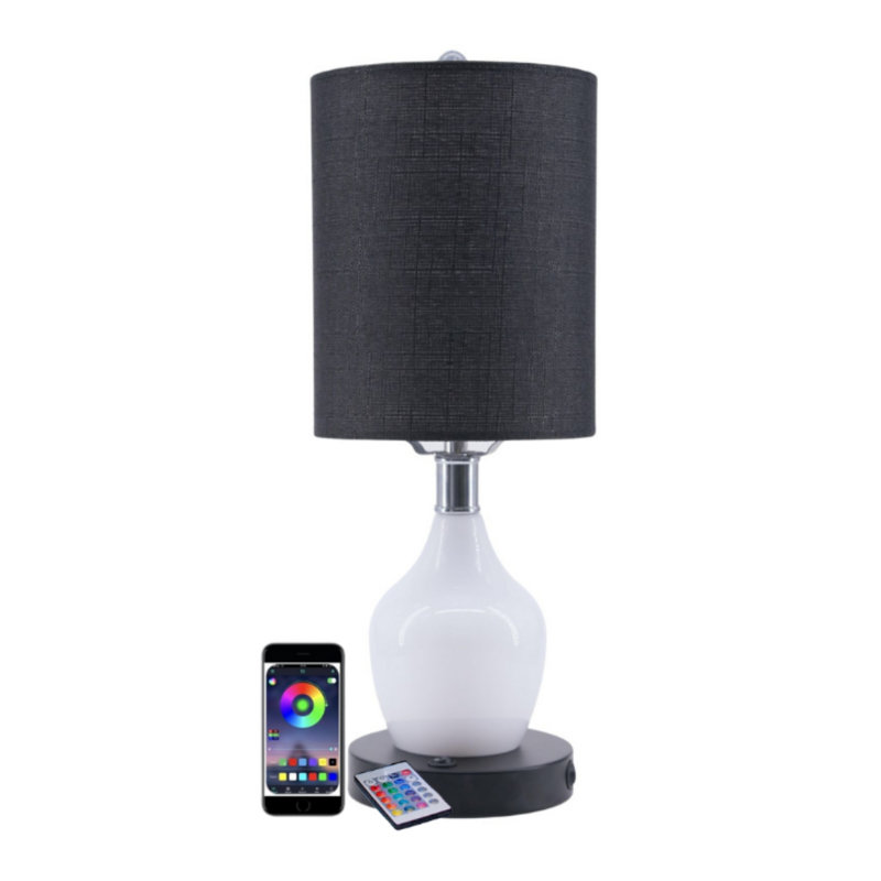 Metal USB Table Lamp, Black