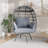 Tapasi Commercial Indoor/Outdoor Oversized Wicker Egg Swivel Lounge Chair with 4 Cushions-1574810094