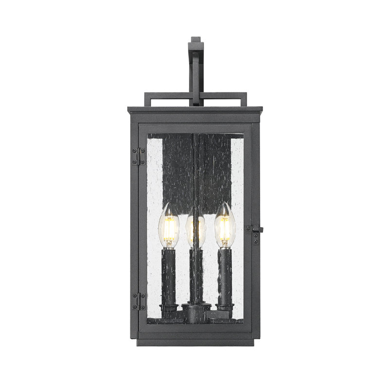 Kasey Sand Black Outdoor Wall Light, 3 Lights, 19.25" H x 8" W x 9.5" D