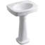 Lavabo de salle de bain rectangulaire en porcelaine vitrifiée de 28 po de hauteur Bancroft®-10940748-19195623-46017875