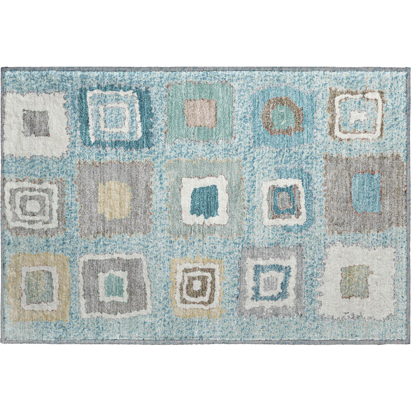 Premium Machine Washable Ariel Geometric Rug, Rectangle 1'8" x 2'6"