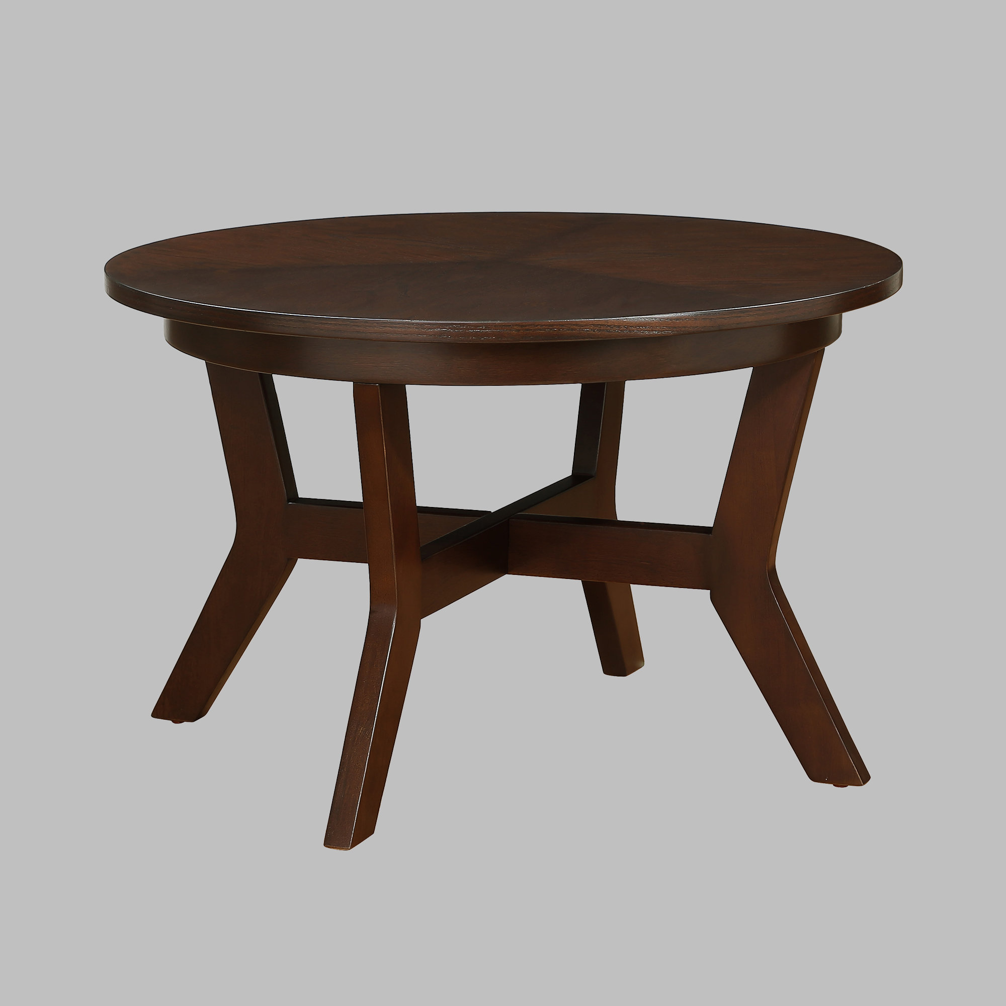 August Grove® 32inch Walnut Round Coffee Table For Living Room, Mid