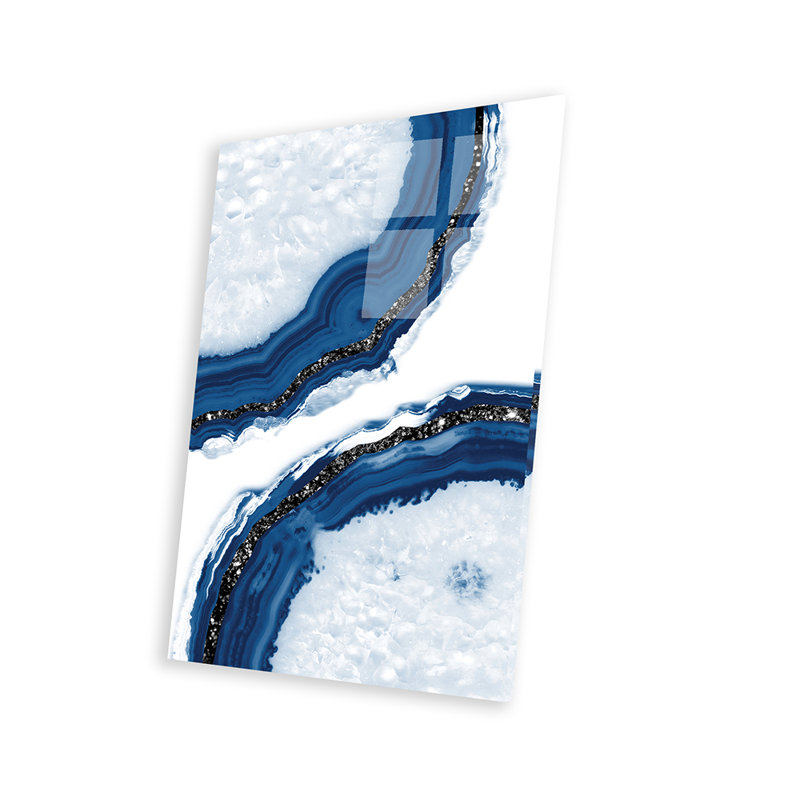 Agate, paillettes, glamour, impression sur verre acrylique