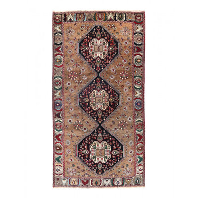 Fine Hand knotted Persian Shiraz rug4'11"x10'