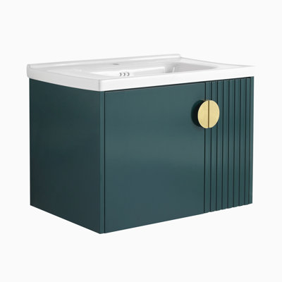 Meuble-lavabo de 28 po avec lavabo en céramique pour petite salle de bain