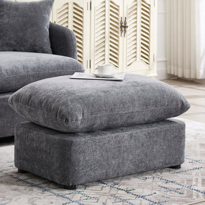 Fauteuil d'appoint pivotant surdimensionné de 46,1 po avec repose-pieds pivotant, siège large de 37,8 po pour les personnes lourdes, fauteuil d'appoint avec 3 coussins de salon, chenille