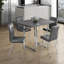 Table de salle à manger, rectangulaire, 60 po, cuisine, salle à manger, stratifié gris, métal chromé, contemporain, moderne-794431415