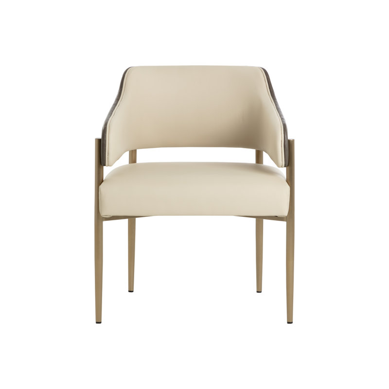 Upholstered Arm Chair, Dillon Cream/Bravo Ash