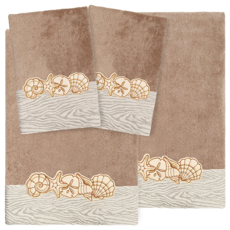 4 Piece 100% Turkish Cotton Towel Set, Cocoa