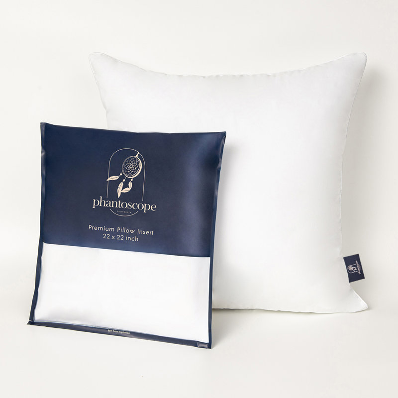 100% Cotton Cover Throw Pillow Insert, Square 22"