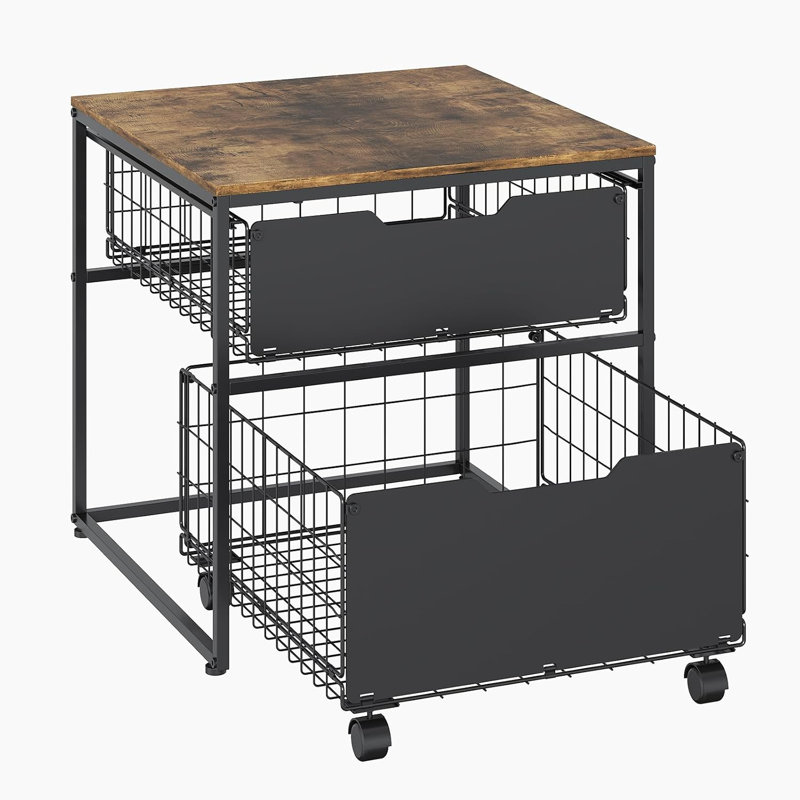 55.5 cm W Shelving Unit, Brown/Black