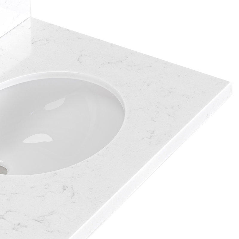ARIEL Camila 72.25 Double Sink Bathroom Vanity with Carrara White Quartz Top, Oval