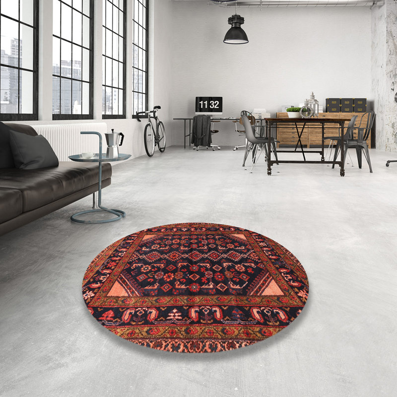 Tapis rouge à motif sud-ouest, Rond 3 pi