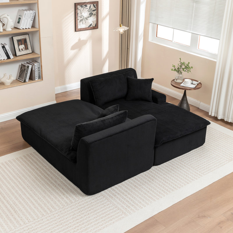Fauteuil-lit rembourré Chaise longue, Noir