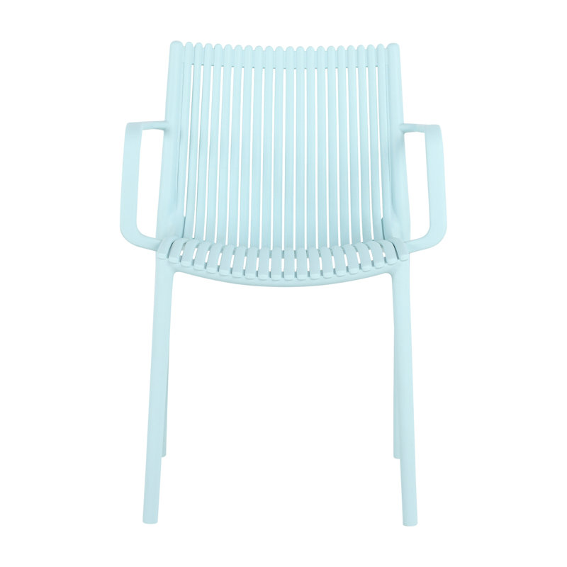 4-Pack All-Weather Polypropylene Chairs, Light Blue