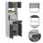 Pembrooke 2-Shelf 1-Drawer Microwave Pantry Cabinet Smokey Oak And White-1093191368