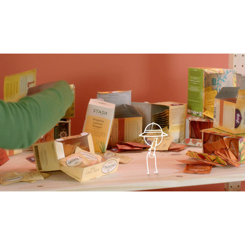 White Plastic Tea Bag Organizer with Removable Bins