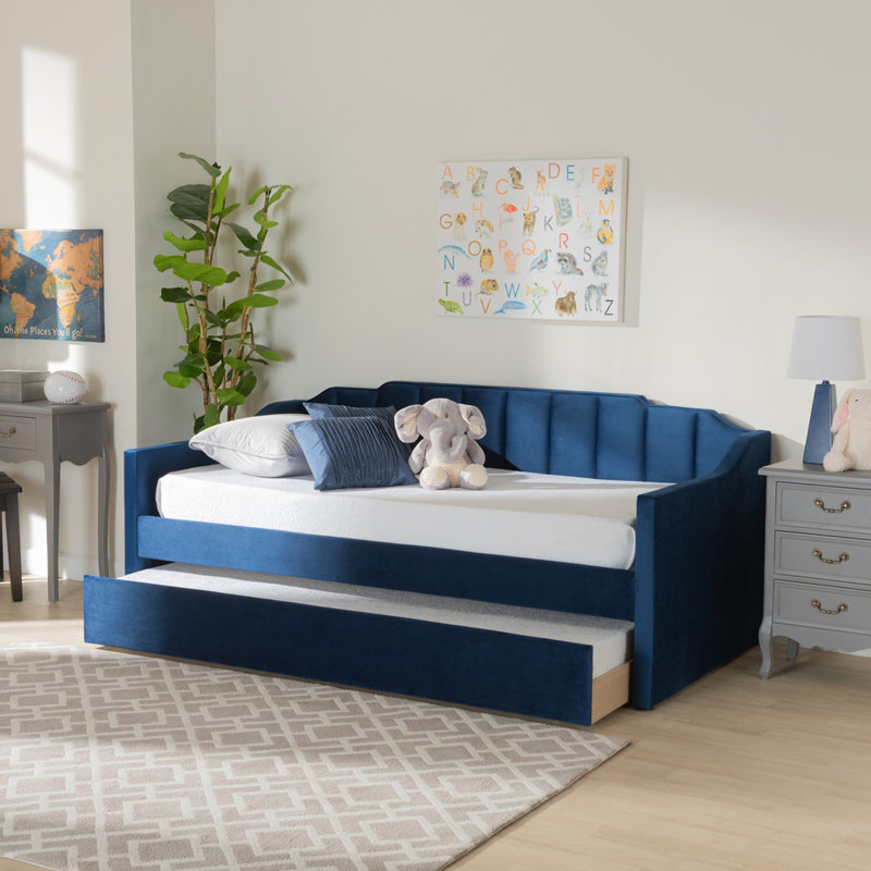 Lit de jour avec couchette Callao, Simple, Bleu