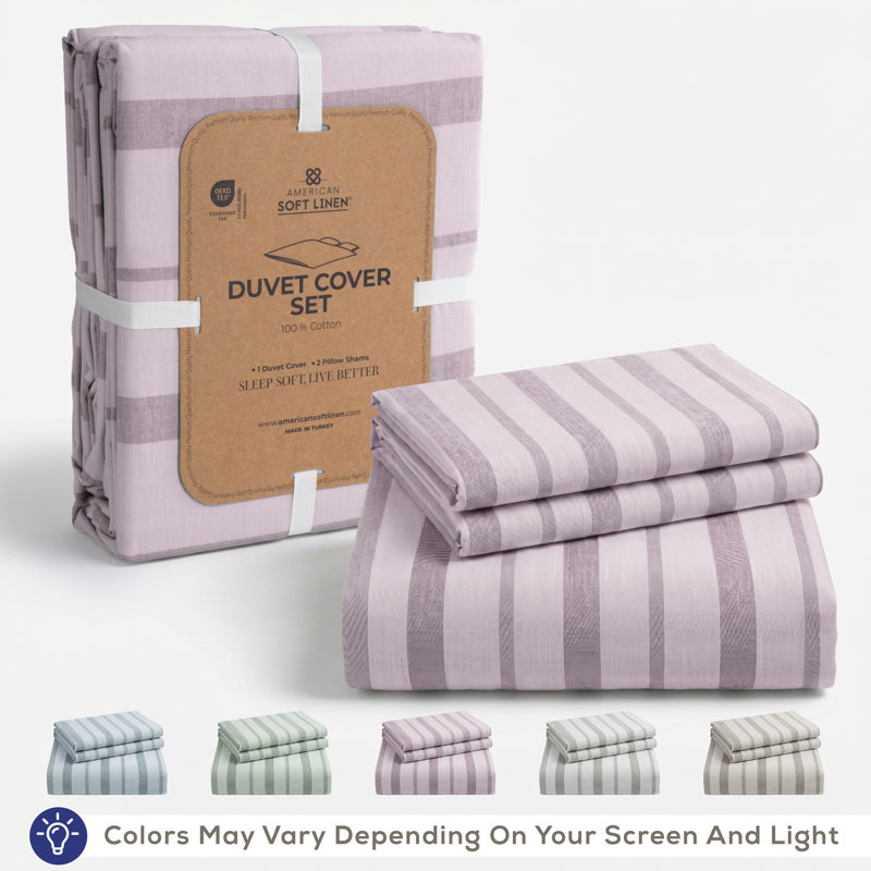 Ensemble de housse de couette 100% coton lavé American, Housse de couette très grand et 2 très grandes t, Rosé