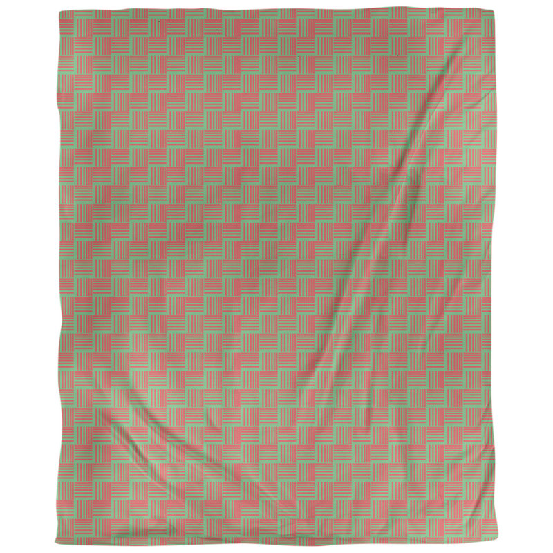 Tissu basketweave à la fête, Vert / Rouge, L 54 po x l 36 po, Lin huître palazzo