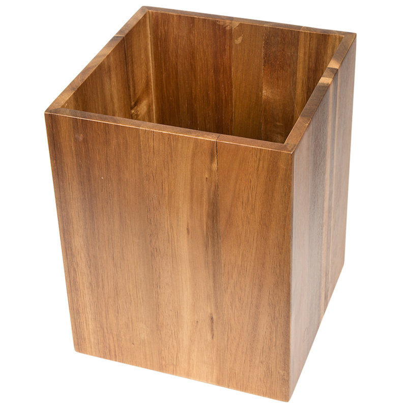 Solid Wood Open Waste Basket - 0.17 Gallons