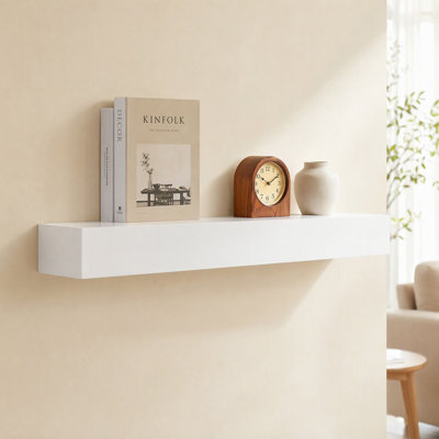 Étagère murale flottante décorative en bois massif de 152 cm (60 po) avec support invisible, profondeur de 23 cm (9 po).