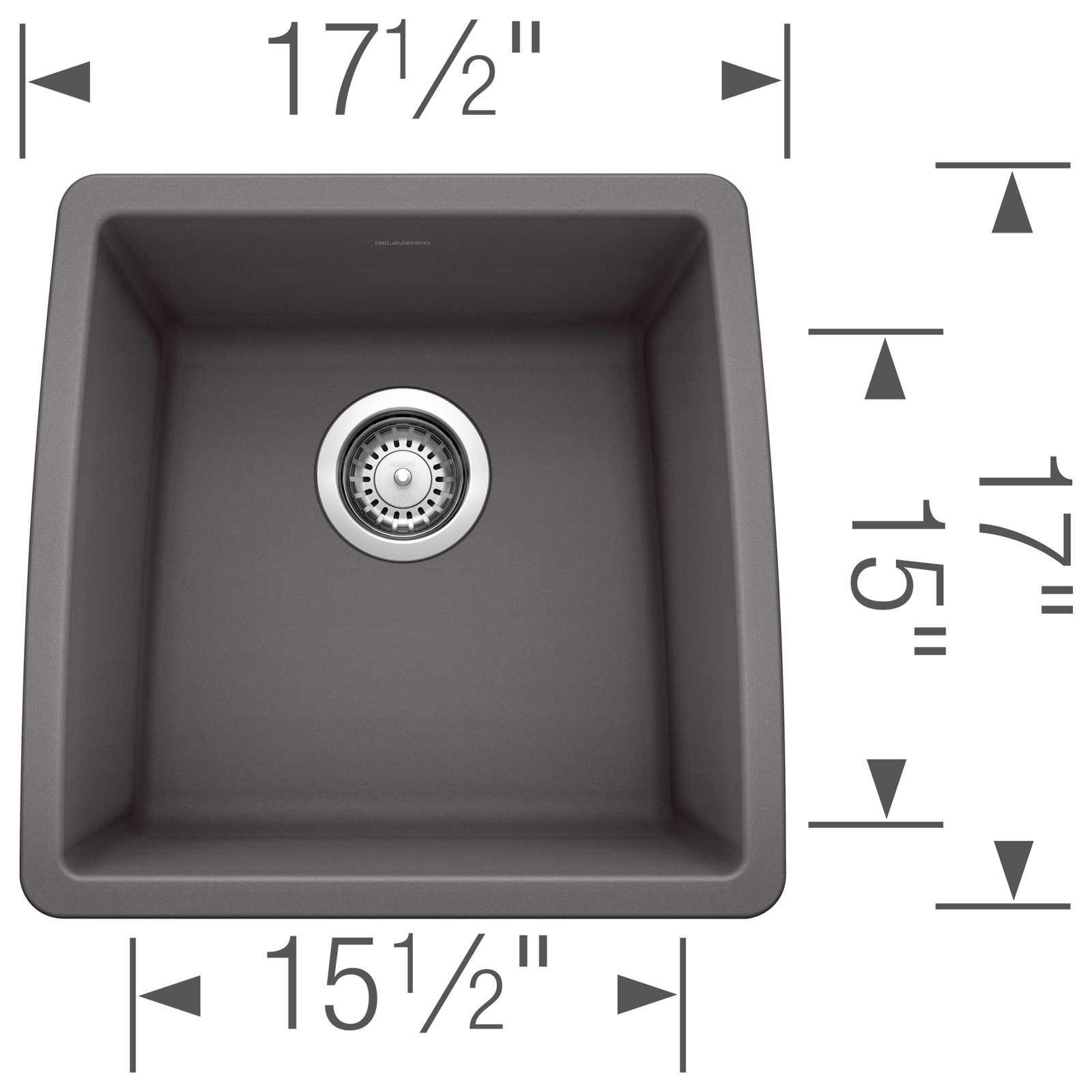 Liven SILGRANIT 21" Single Bowl Dual Mount Kitchen Sink - Anthracite, Cinder