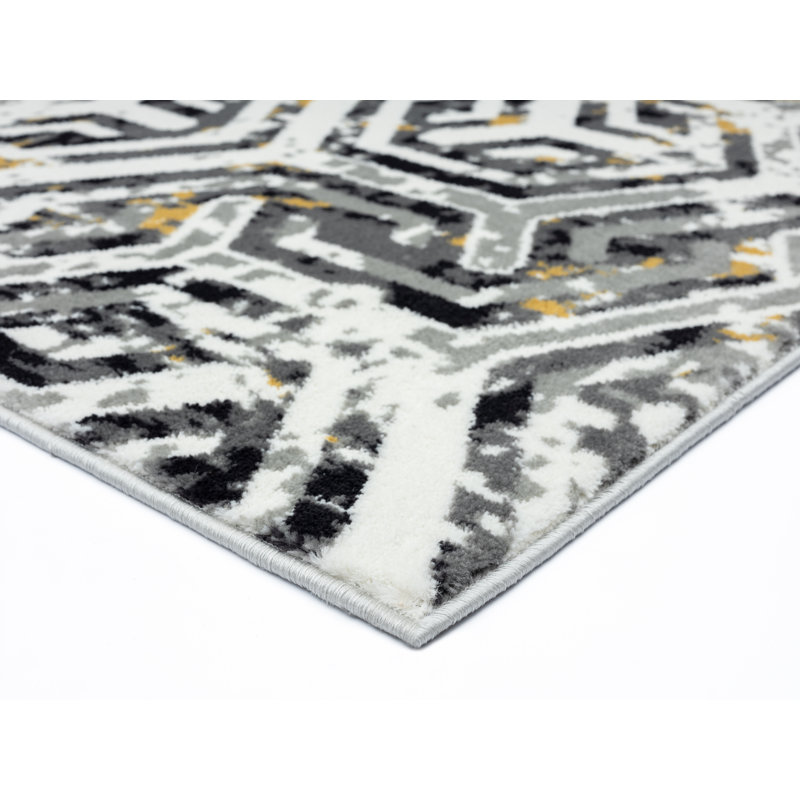 Tapis crème / gris Devola, Rond 6 pi 11 po