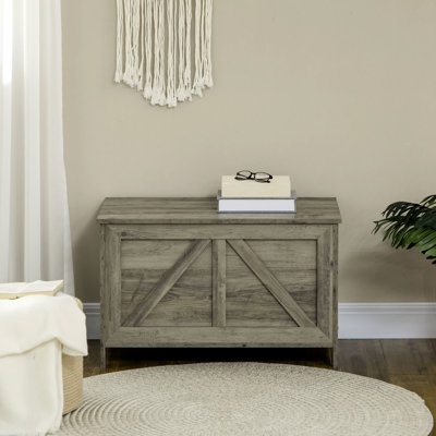 Appeal 30" Gray Lift Top Storage Chest With Hinge - Bedroom, Entryway, Living Room Look Box For