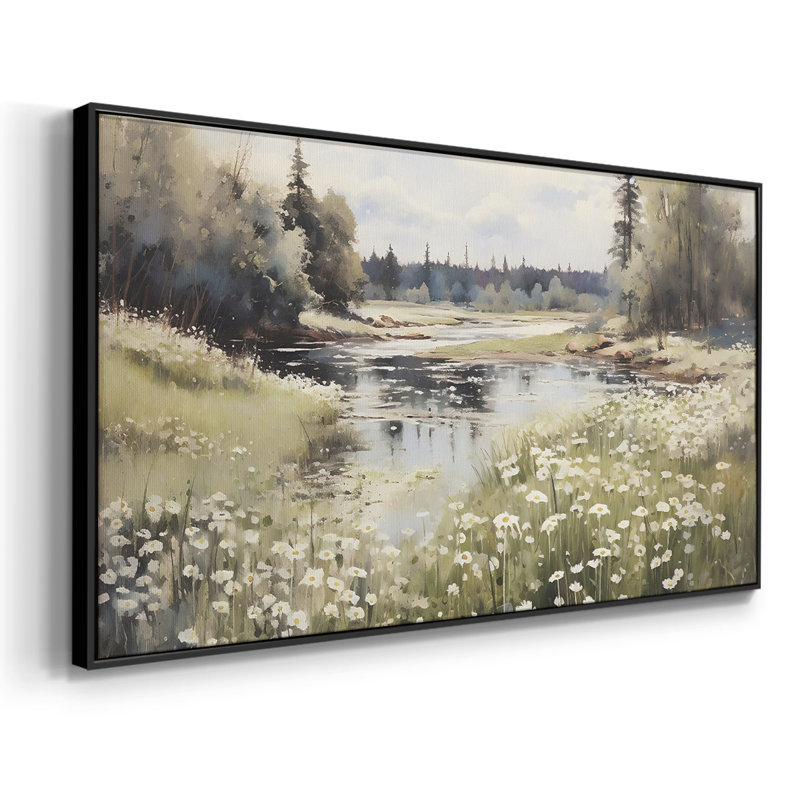 Paysage, série III - Xxii - Toile tendue avec châssis encadré - Prêt à être accroché, H 17 po x l 33 po