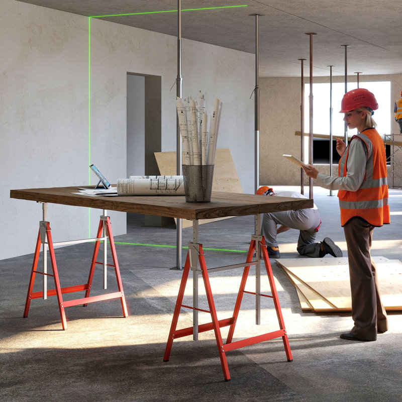 Tréteaux de construction télescopiques réglables, outil de cheval de scie pliant, rouge