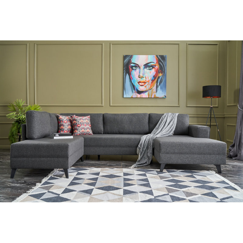 Canapé modulaire de 118,11 po Mcpherson faisant face à la gauche, gris