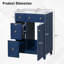Armoire de meuble-lavabo 24 po avec lavabo en céramique, 2 tiroirs, 1 porte-133416722