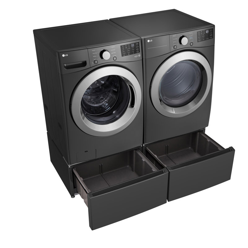 LG Mega Capacity Front Load Washer, 5.0 cu. ft., Middle Black