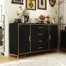 Commode 2 portes 4 tiroirs avec tablettes réglables