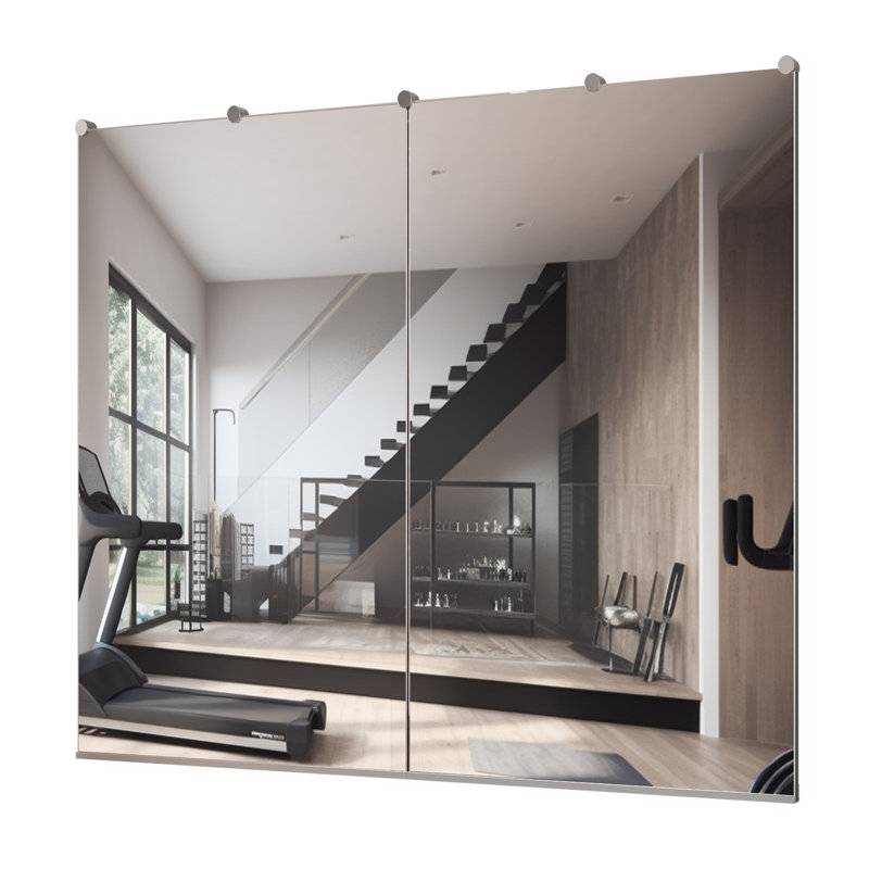 Miroir pleine grandeur en verre trempé sans cadre Refat, 48 po x 24 po