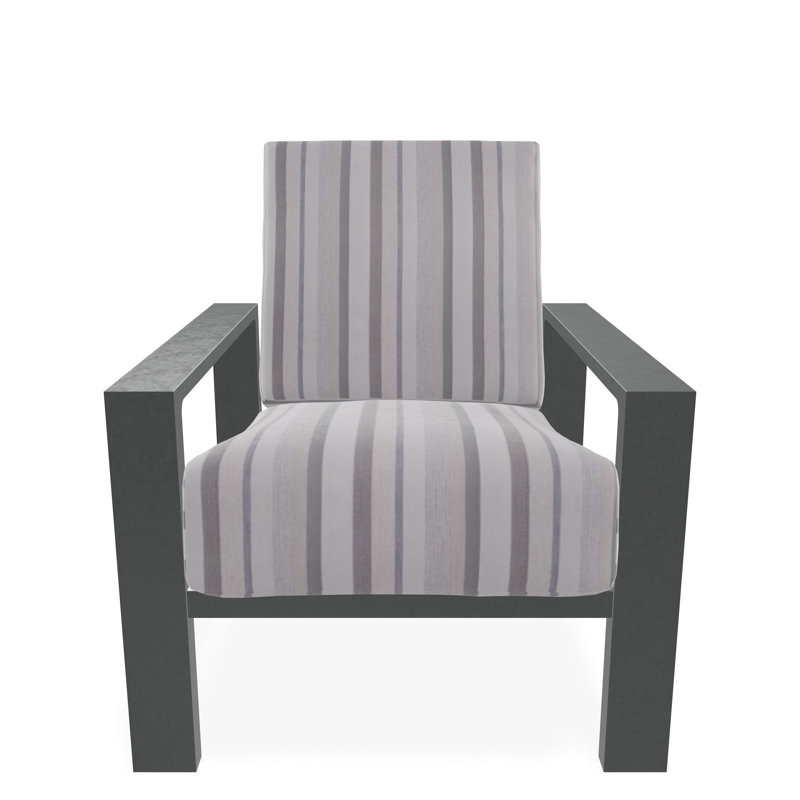 Chaise avec accoudoirs à coussin profond Larssen, Graphite, Colombe sensorielle