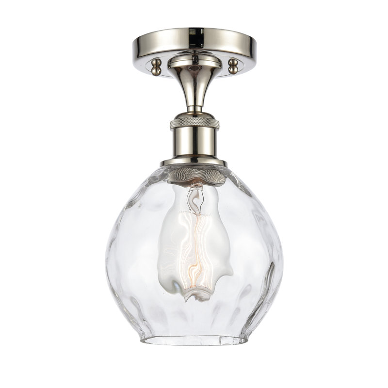 Plafonnier semi-encastré 6 lumières Morganna, Ampoule DEL 6 watts Vinage, Nickel poli